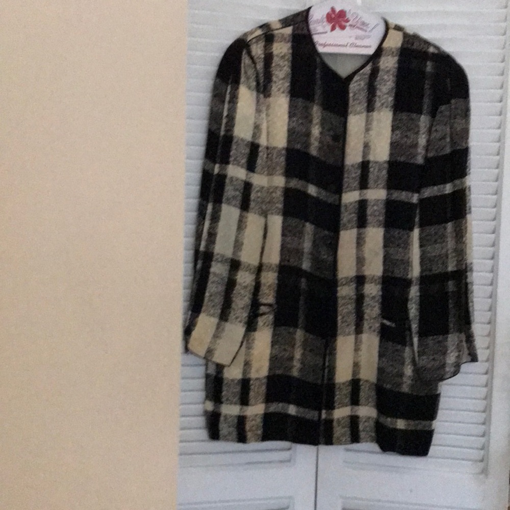 Designer black and beige silk jacket